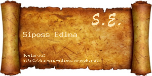 Siposs Edina névjegykártya