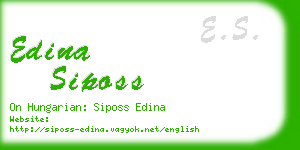 edina siposs business card